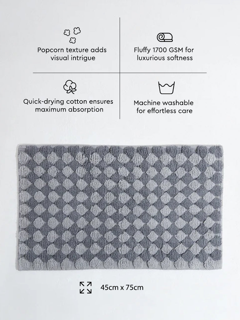 Westside Home Charcoal Popcorn Textured Bathmat