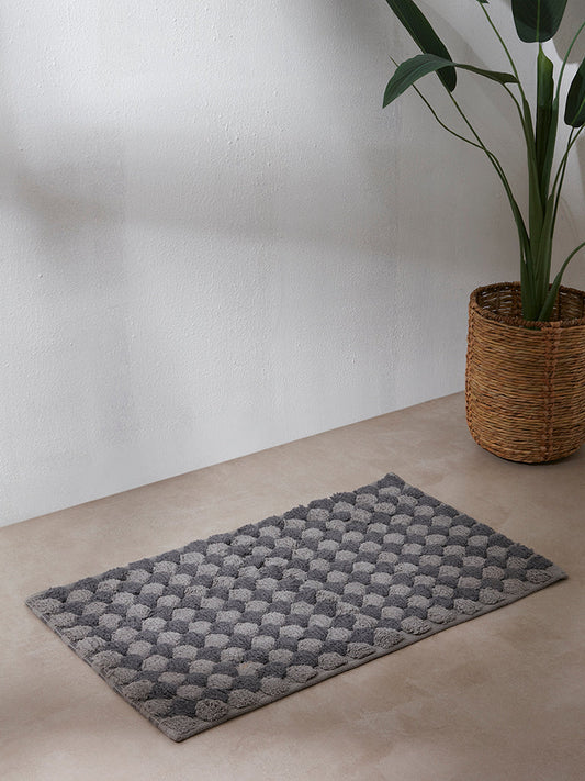 Westside Home Charcoal Popcorn Textured Bathmat