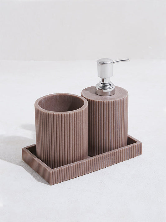 Westside Home Rust Ribbed Bathroom Accessory (Set of 2)