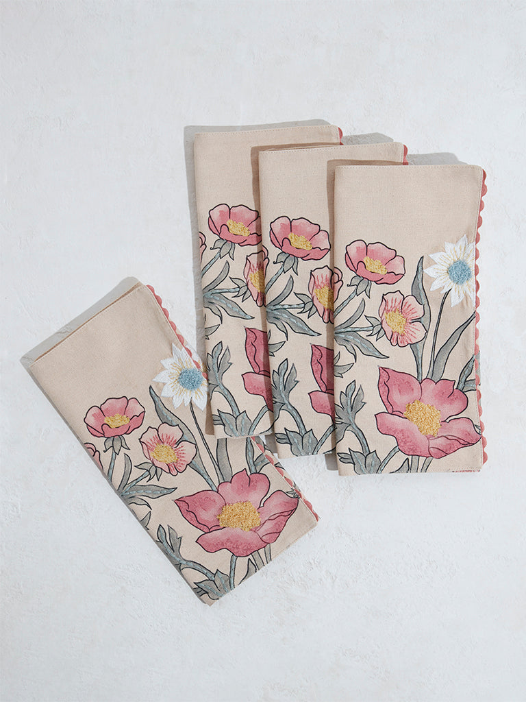 Westside Home Multicolor Floral Printed Placemats (Set of 4)