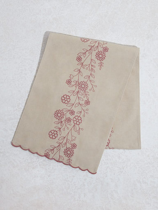 Westside Home Dusty Rose Floral Design Table Runner