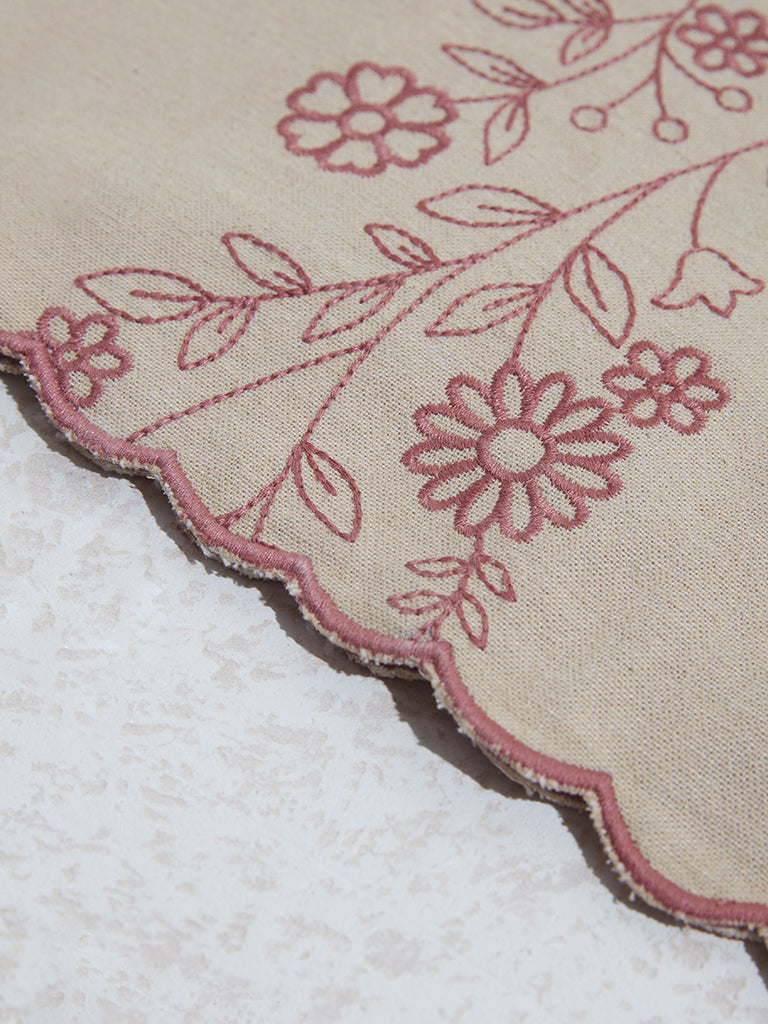 Westside Home Dusty Rose Floral Design Table Runner