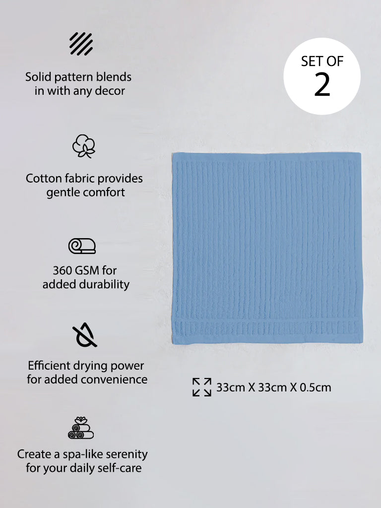 Westside Home Blue Face Towels (Set of 2)