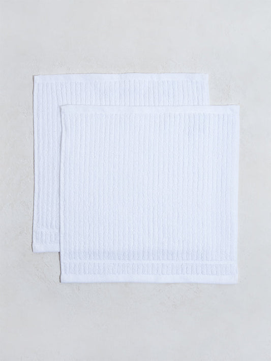 Westside Home White Face Towels (Set of 2)