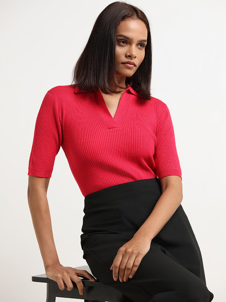 Wardrobe Pink Collared Top