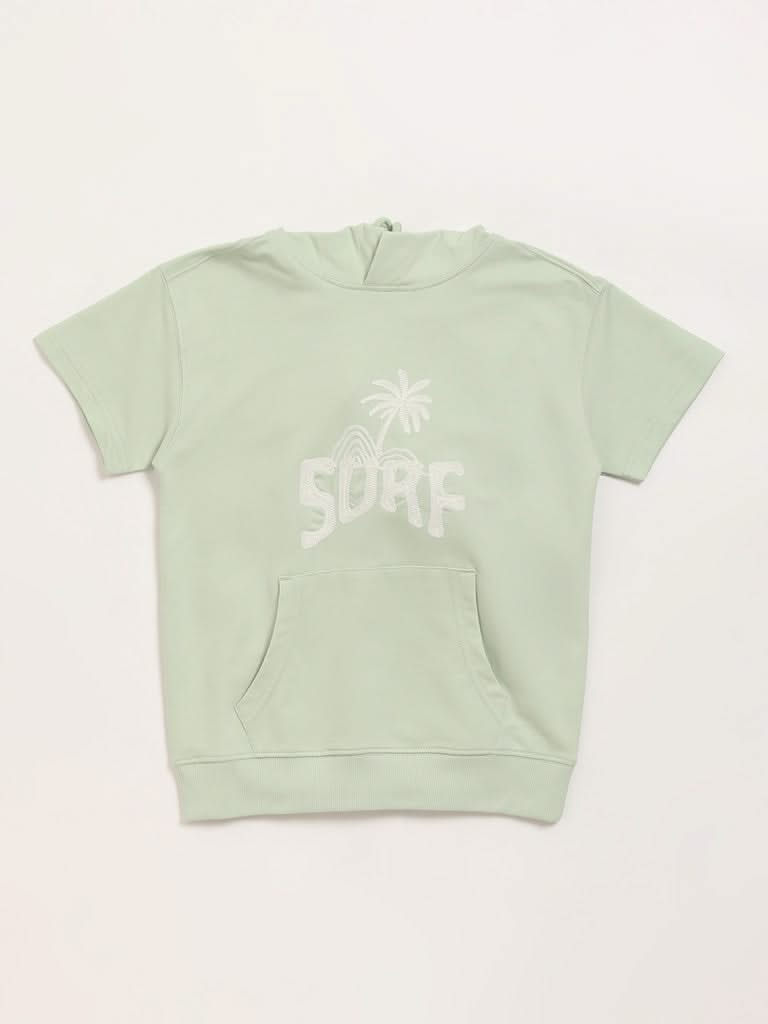 Y&F Kids Green Hoodie T-Shirt