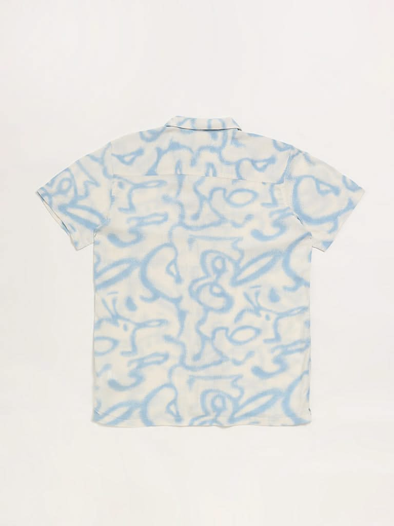 Y&F Kids Off-White Abstract Printed Shirt