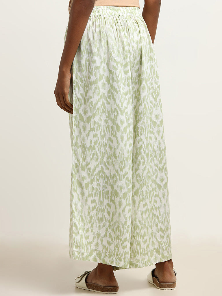 Utsa Green Printed Palazzos