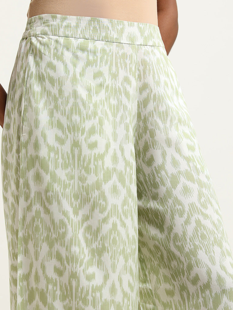 Utsa Green Printed Palazzos