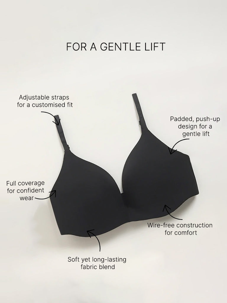 Wunderlove Black Push-Up Bra