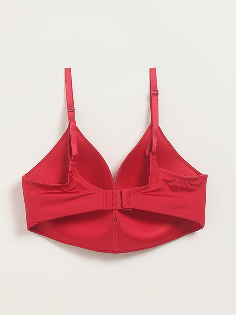 Wunderlove Red Cotton Push-Up Bra