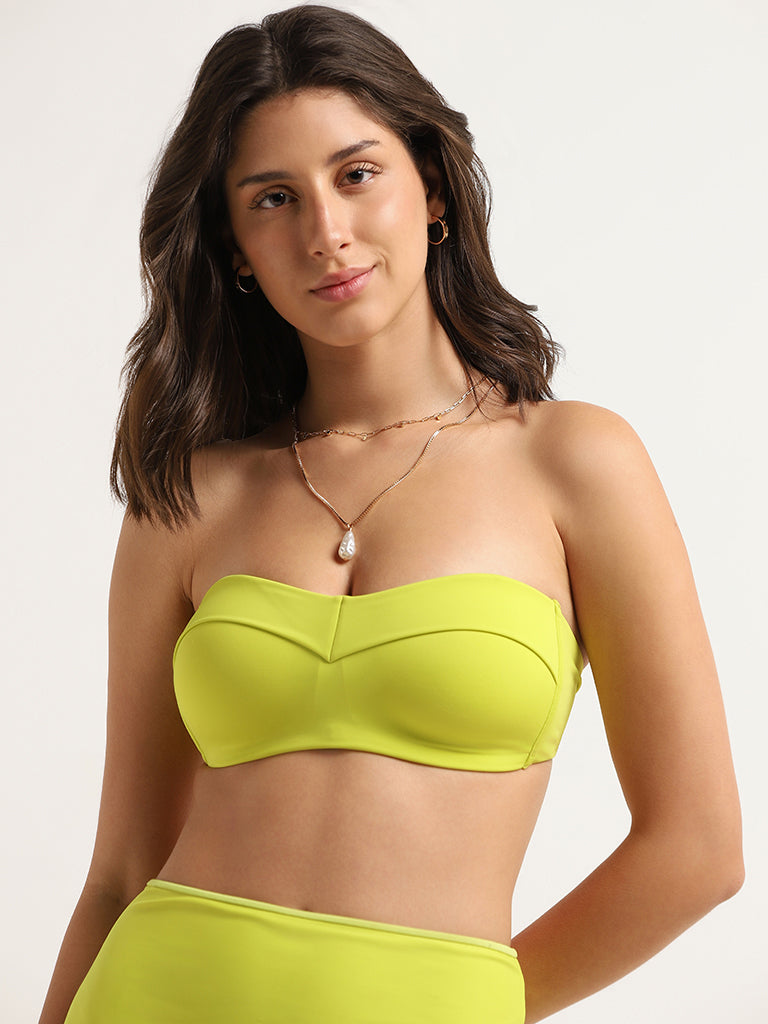 Wunderlove Swimwear Lime Bandeau Bra