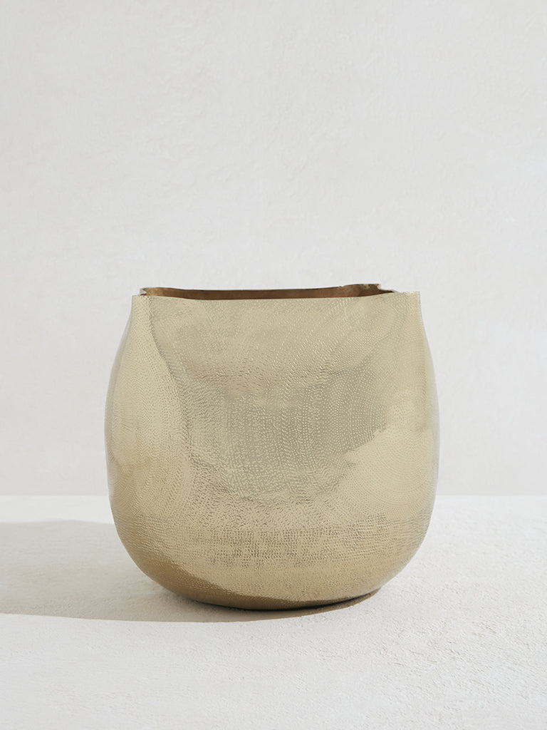 Westside Home Gold Hammered Planter