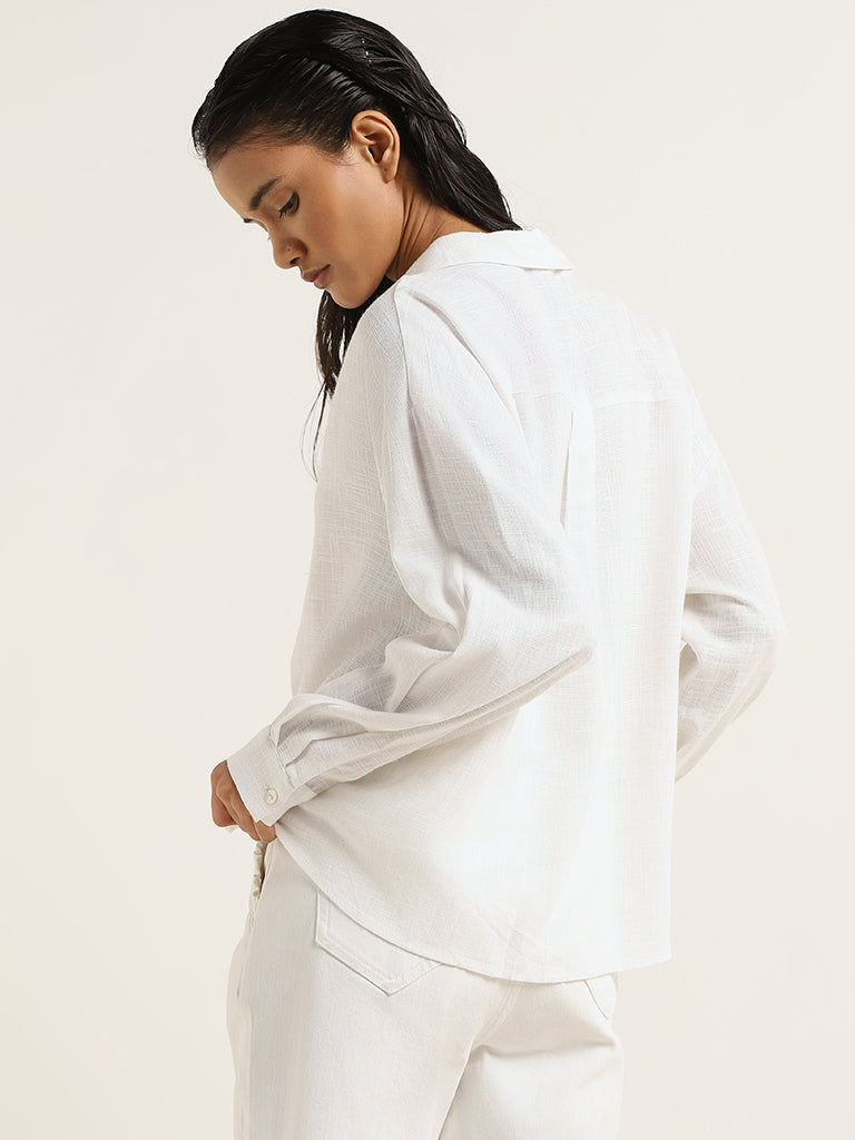 LOV White Plain Linen Shirt