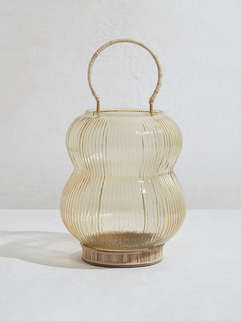 Westside Home Gold Ribbed Candle Stand