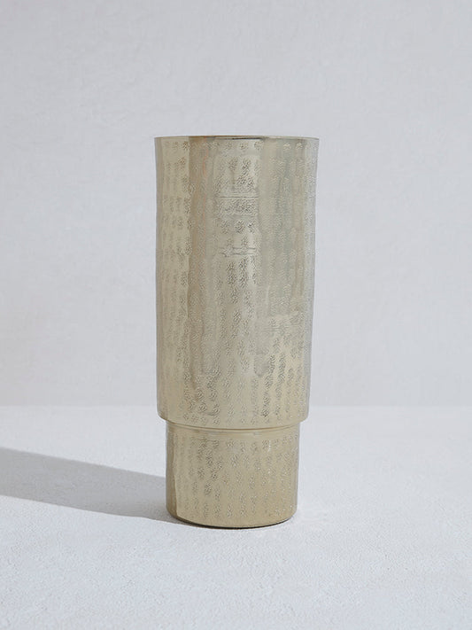 Westside Home Gold Textured Pillar Vase-Small