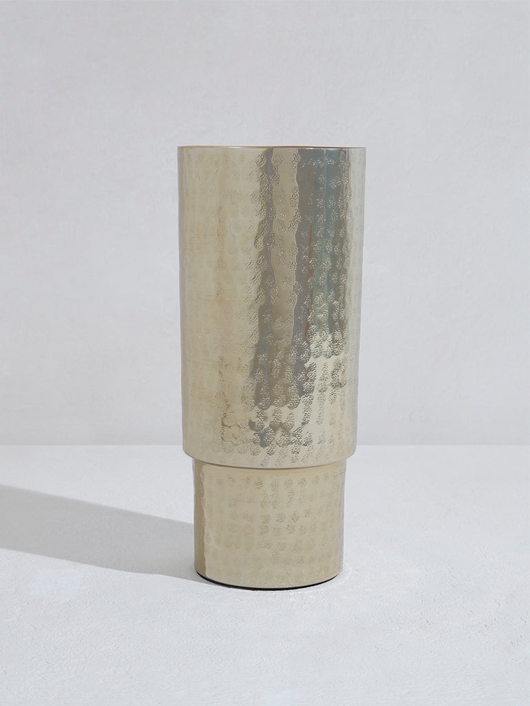 Westside Home Gold Textured Pillar Vase-Large