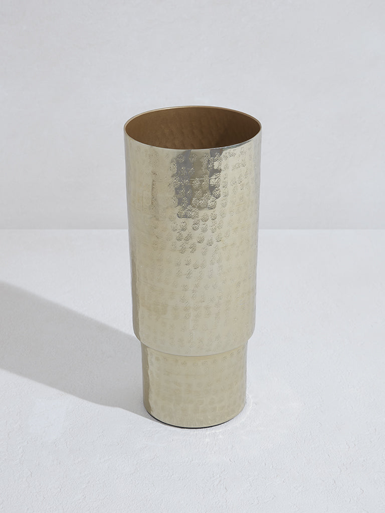 Westside Home Gold Textured Pillar Vase-Large