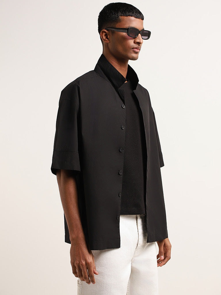 Nuon Black Oversized Cotton Shirt