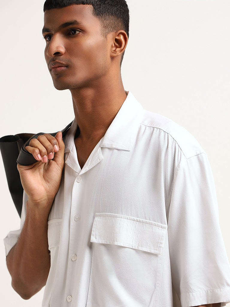 Nuon White Loose-Fit Cotton Shirt