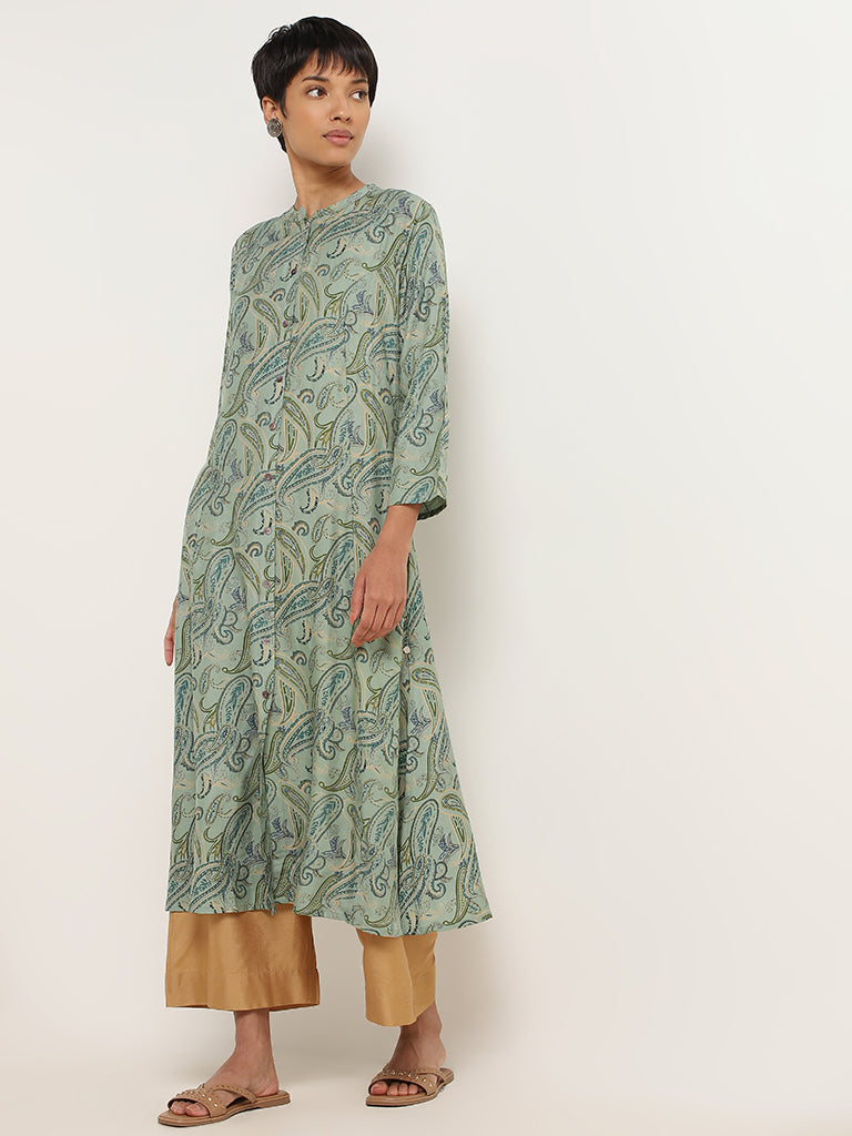 Utsa Green Printed Kurta