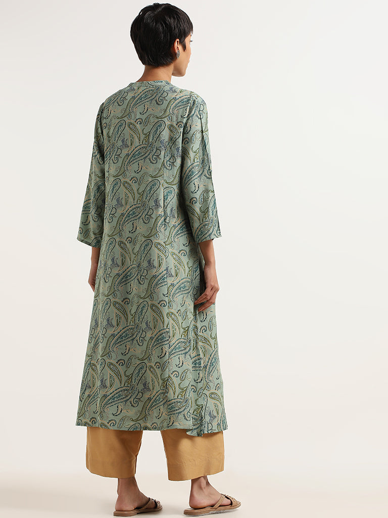 Utsa Green Printed Kurta