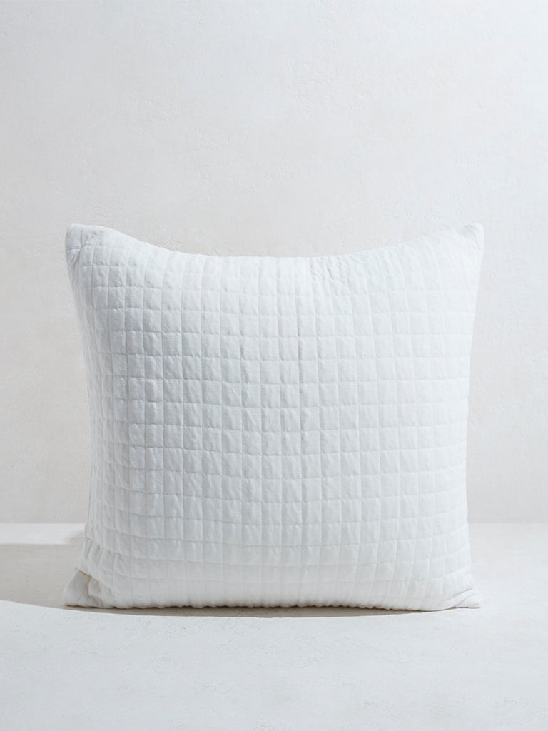 Westside Home White Geometric Design Cushion Cover