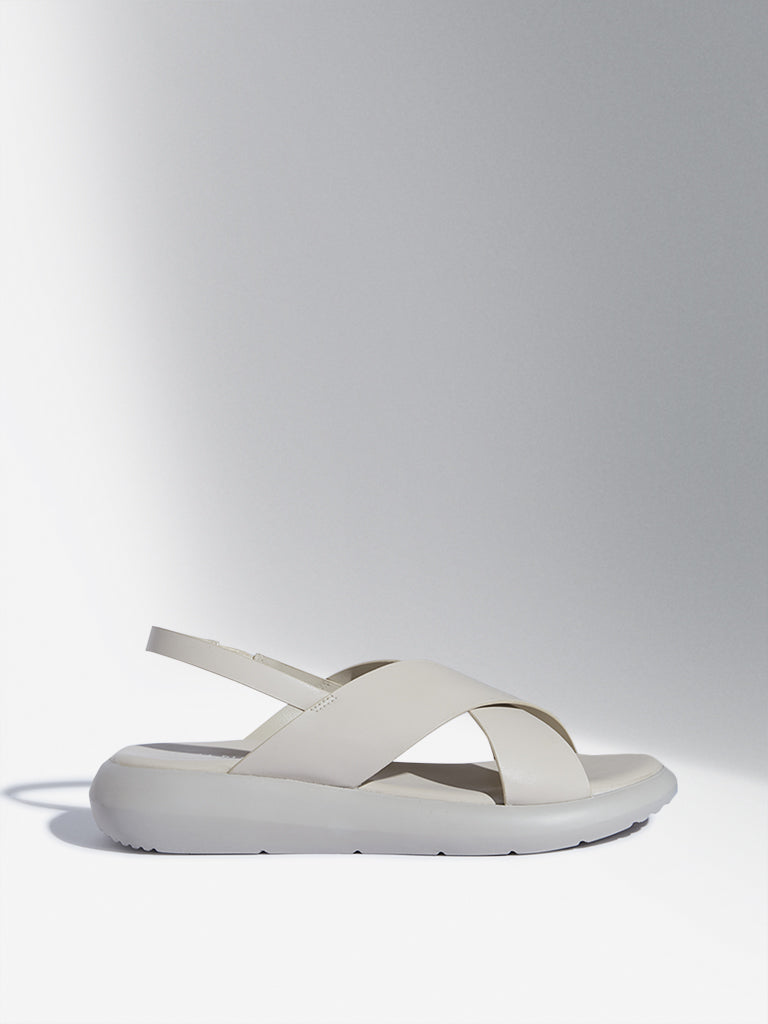 LUNA BLU Ivory Cross-Strap Sandals