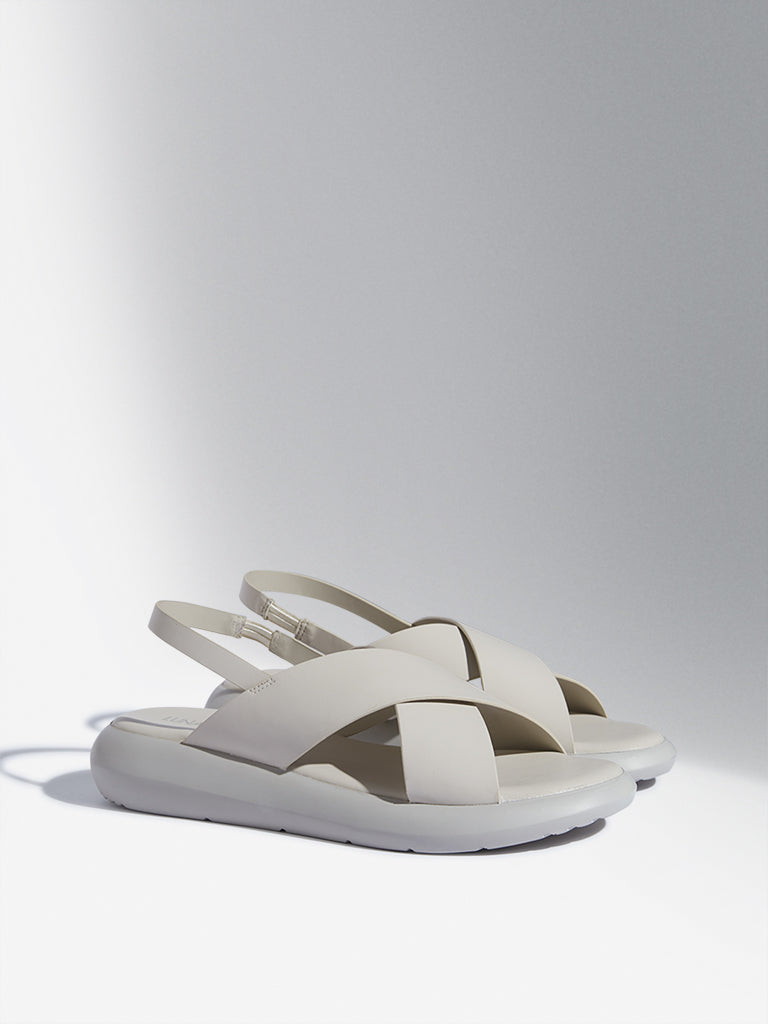 LUNA BLU Ivory Cross-Strap Sandals