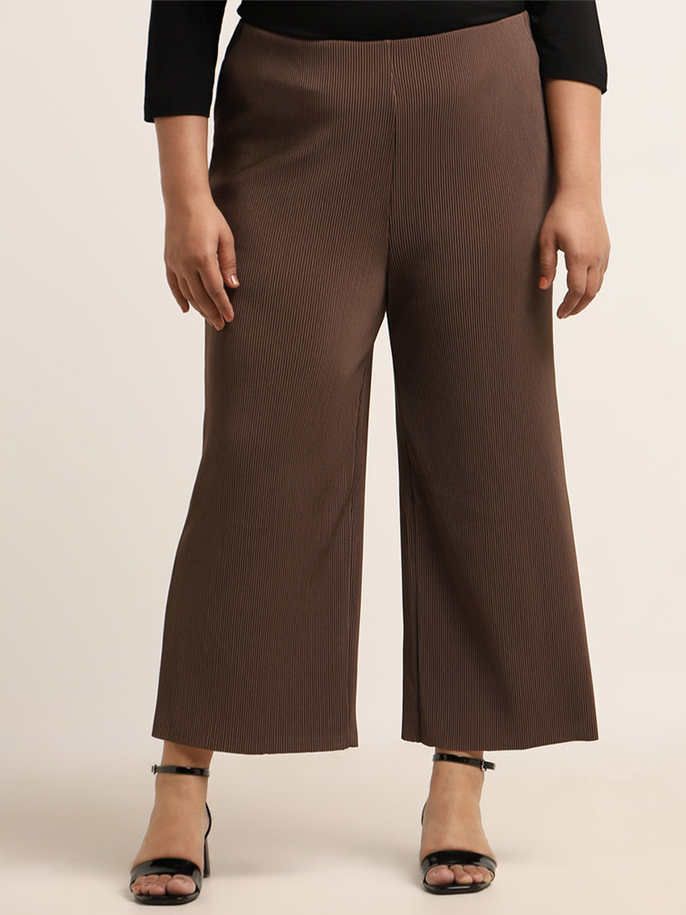 Gia Brown Pleated Pants