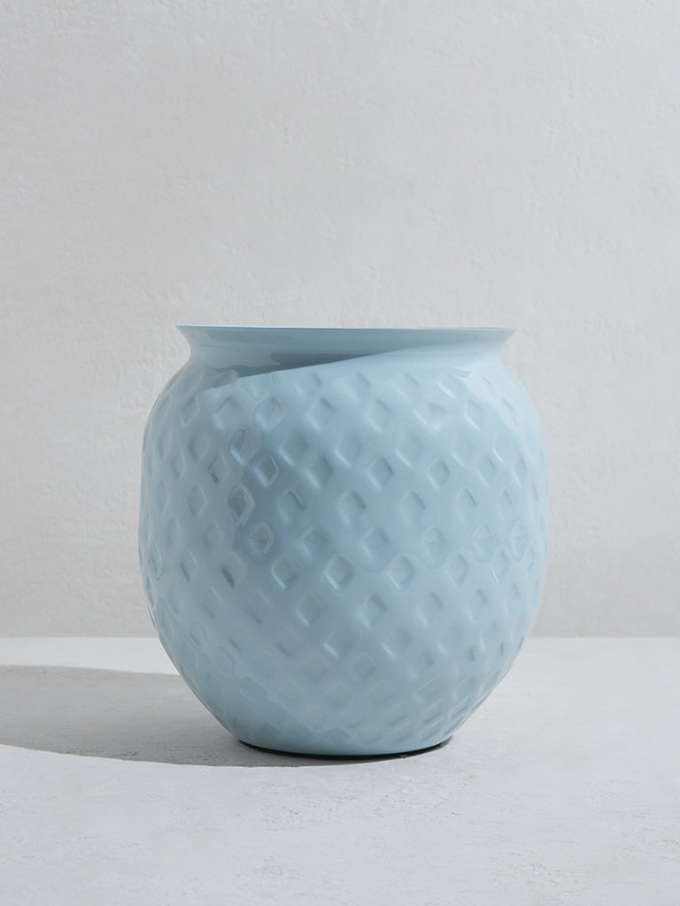 Westside Home Light Blue Round Floor Planter