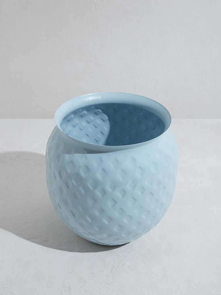 Westside Home Light Blue Round Floor Planter