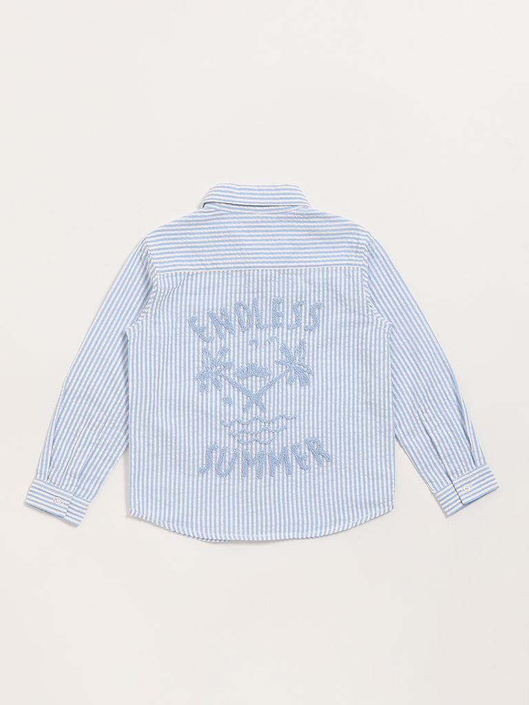 HOP Kids Blue Striped Shirt