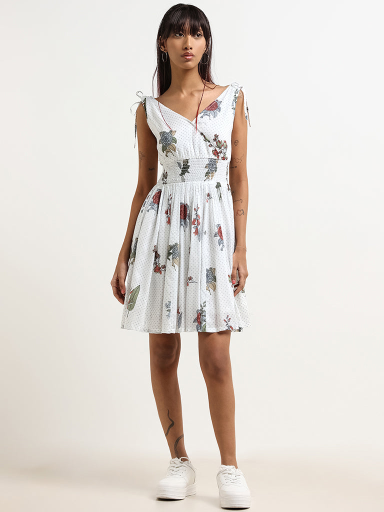 Bombay Paisley Off-White Printed Cotton Dress