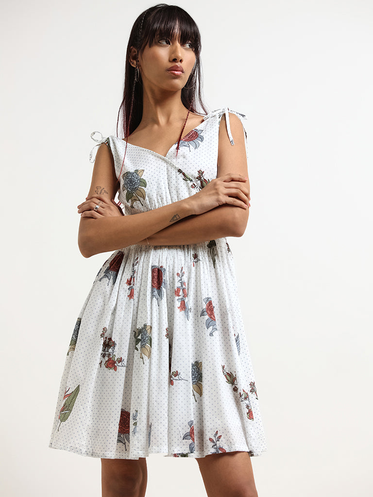 Bombay Paisley Off-White Printed Cotton Dress