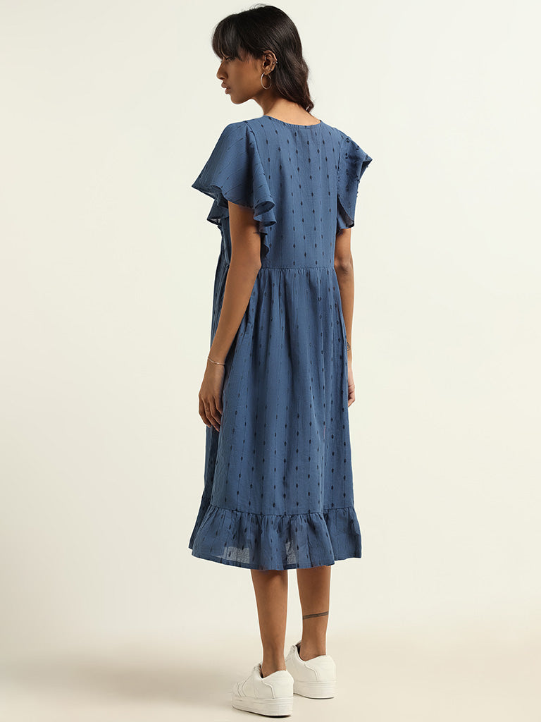 Bombay Paisley Blue Printed Cotton Dress