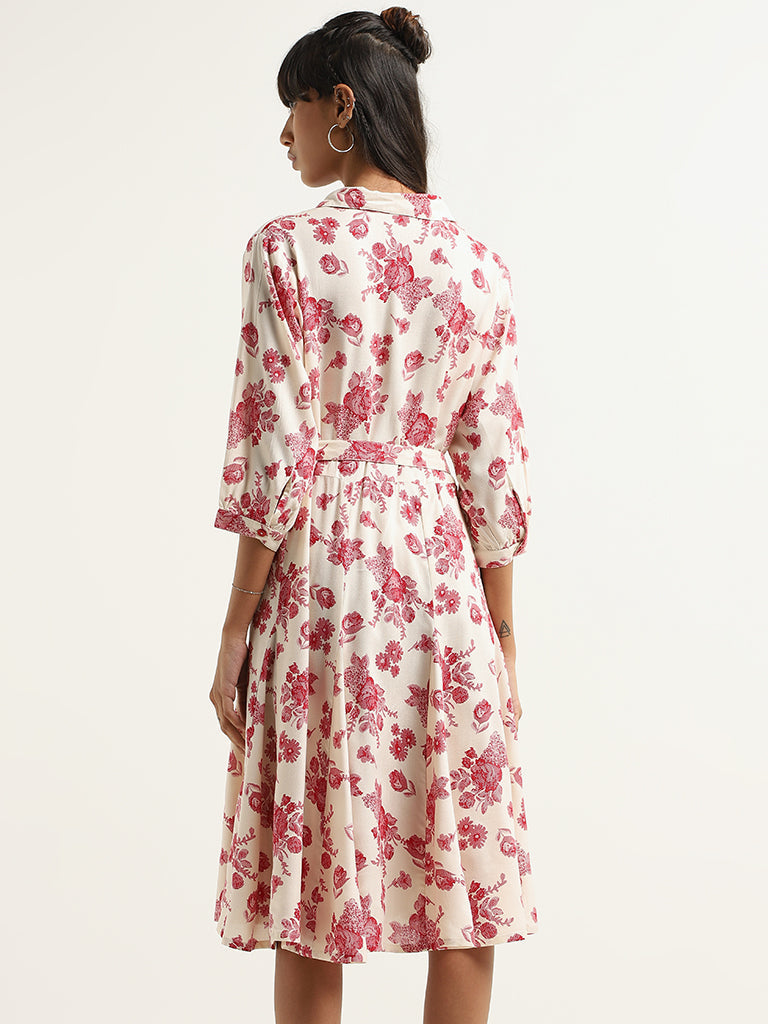 Bombay Paisley White Floral Cotton Dress