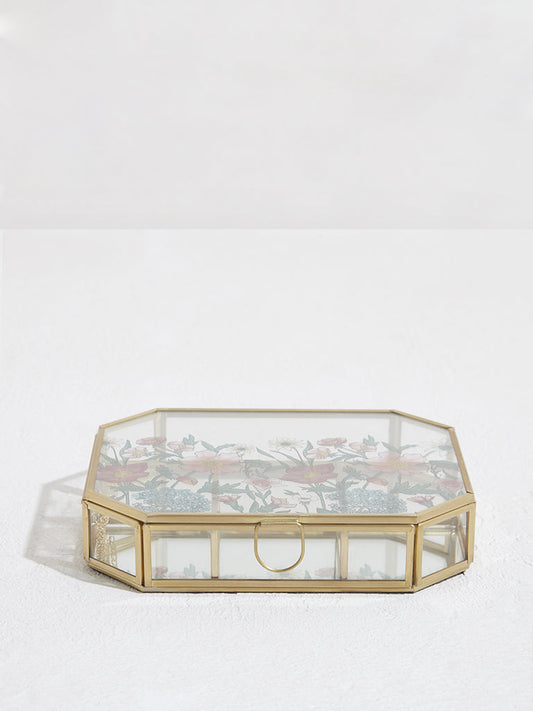 Westside Home Gold Floral Jewellery Box