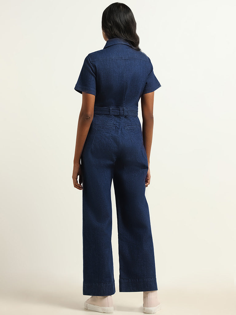 LOV Blue Denim Jumpsuit with Belt