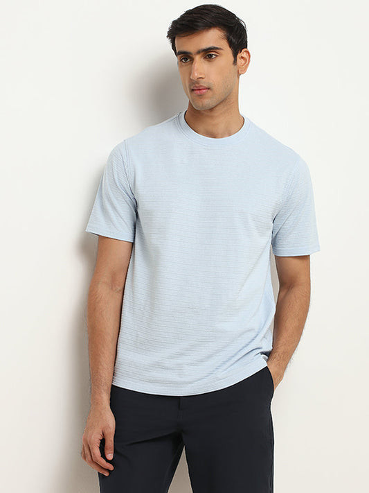 WES Lounge Blue Relaxed Fit Knit T-Shirt