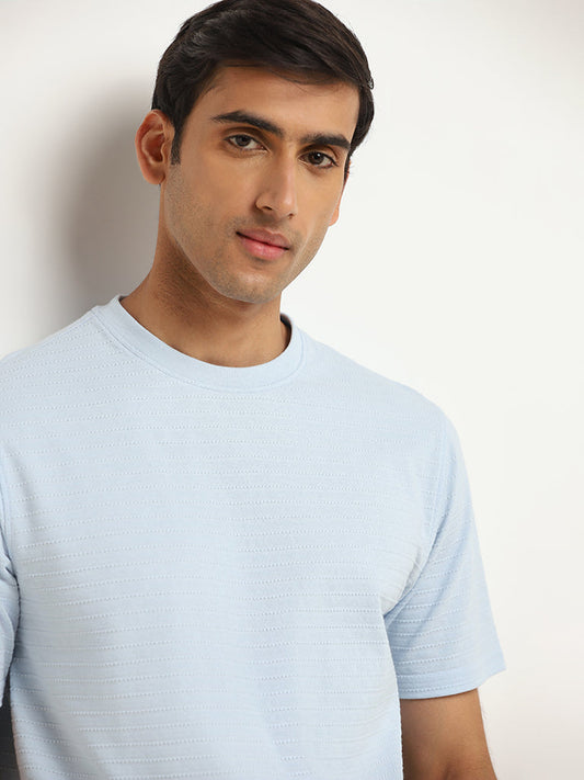 WES Lounge Blue Relaxed Fit Knit T-Shirt