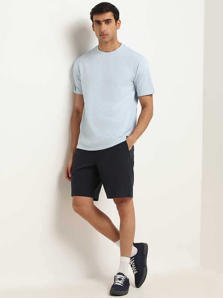 WES Lounge Blue Relaxed Fit Knit T-Shirt