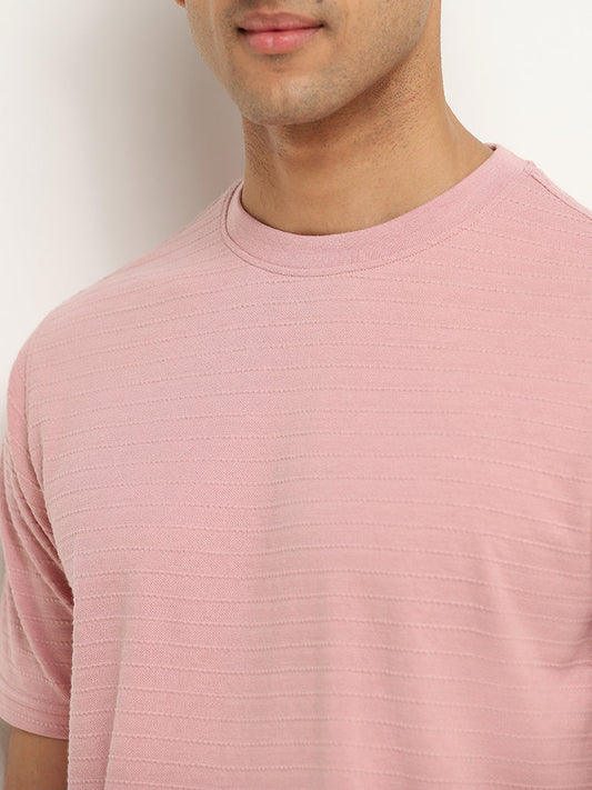 WES Lounge Dusty Pink Relaxed Fit Knit T-Shirt