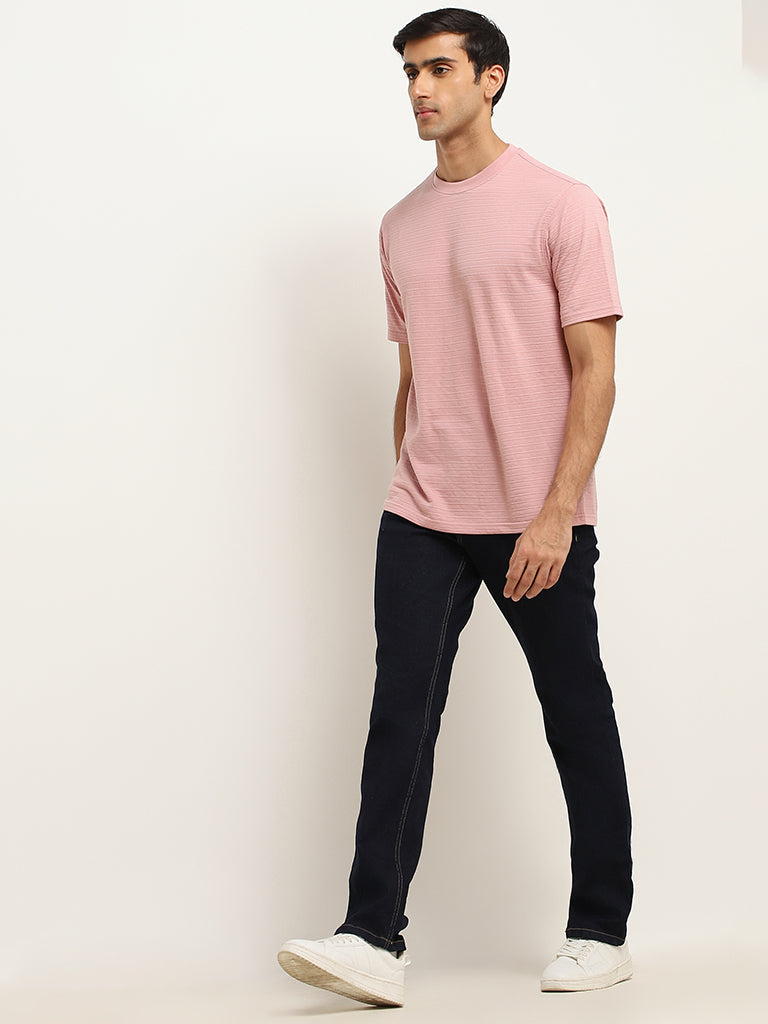 WES Lounge Dusty Pink Relaxed Fit Knit T-Shirt