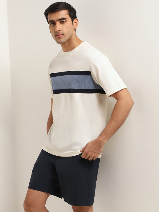 WES Lounge White Relaxed Fit Knit T-Shirt