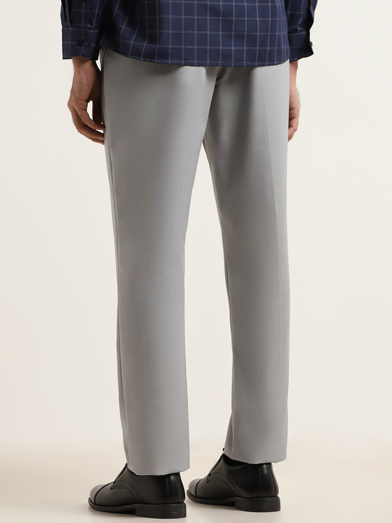 WES Formals Light Grey Relaxed Fit Trousers