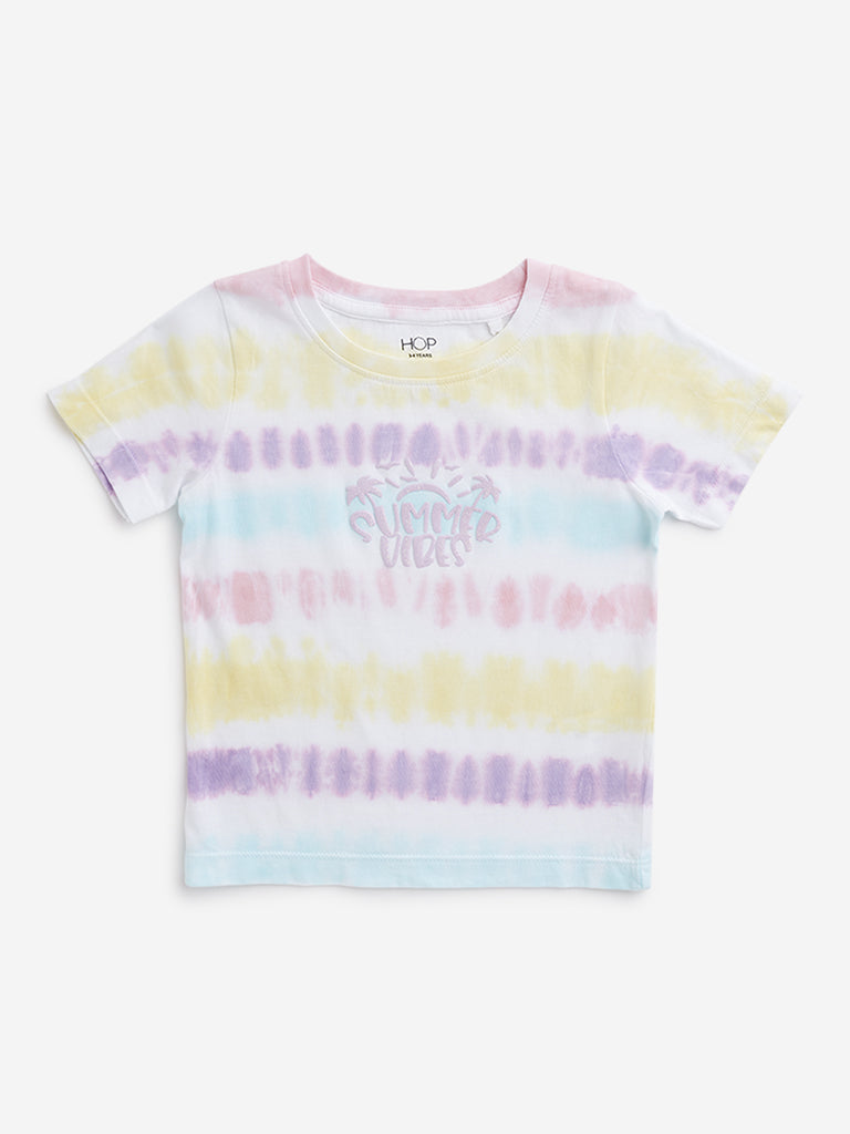 HOP Kids Multicolor Tie-Dye Printed T-Shirt