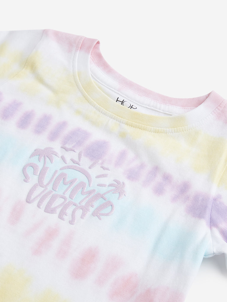 HOP Kids Multicolor Tie-Dye Printed T-Shirt