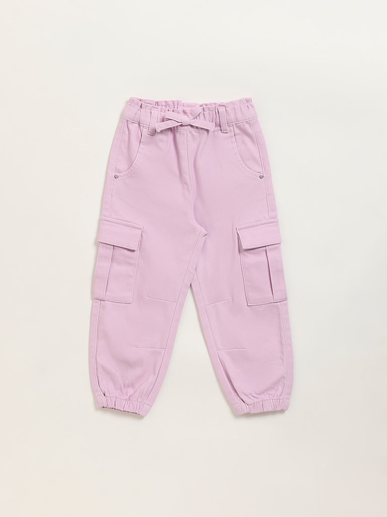 HOP Kids Lilac Mid-Rise Cargo Joggers