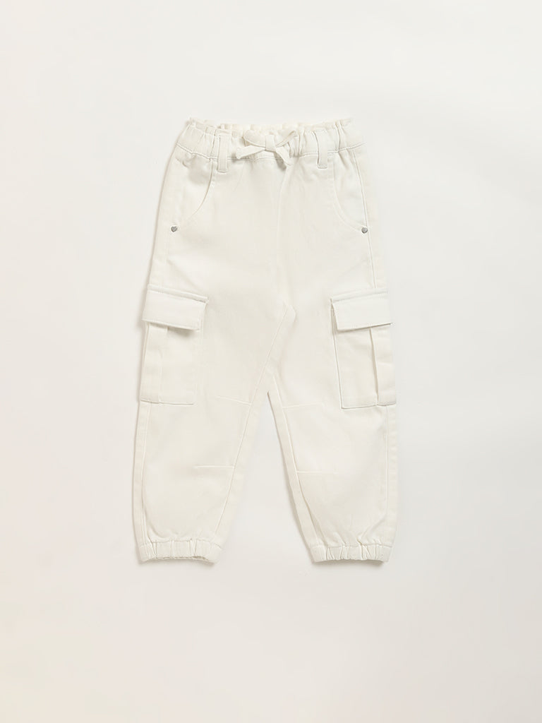 HOP Kids Off-White Cargo Joggers